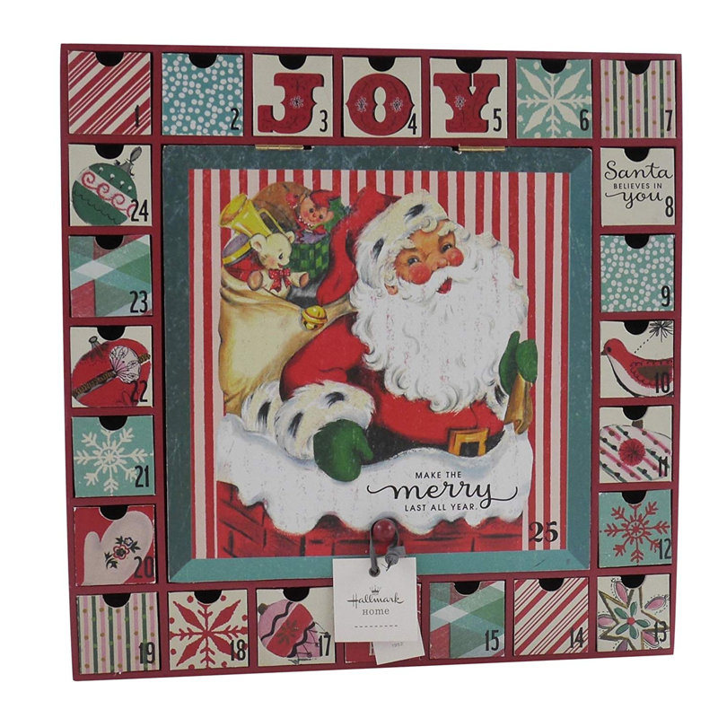 Vintage Inspired Santa Wooden Advent Calendar & Reviews Birch Lane